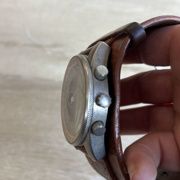 Vintage Fossil Chronograph Watch Leather Cuff Band Repair Lot AS-IS Scratch - Picture 11 of 12